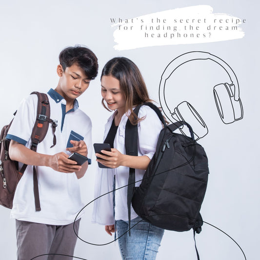 boy and girl choose headphones