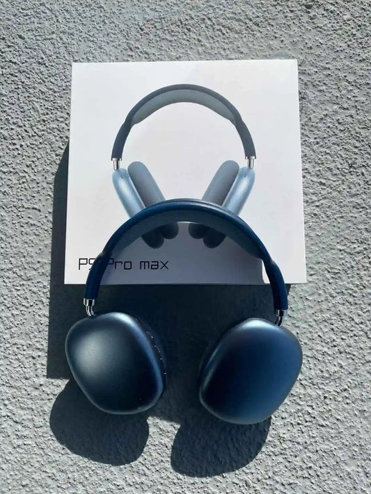 Wireless Blue Headphones on box.