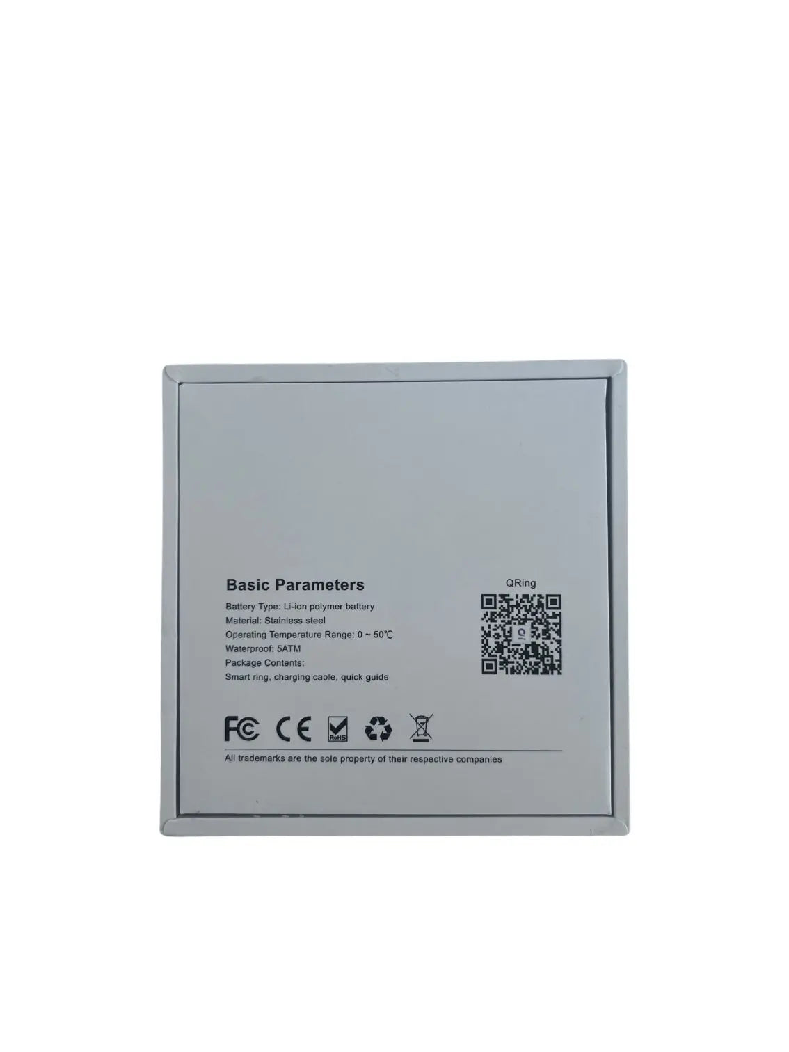 Basic parameters smart ring box.