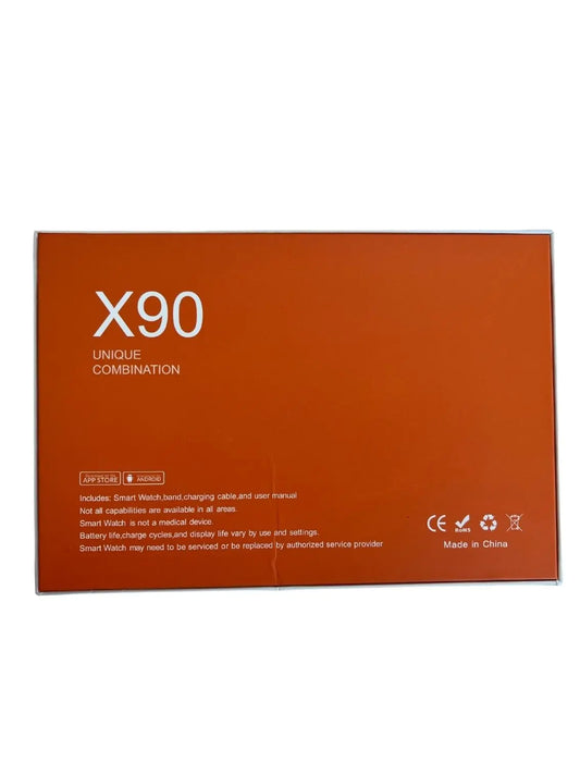 Orange box with 'X90' branding on a white background.
