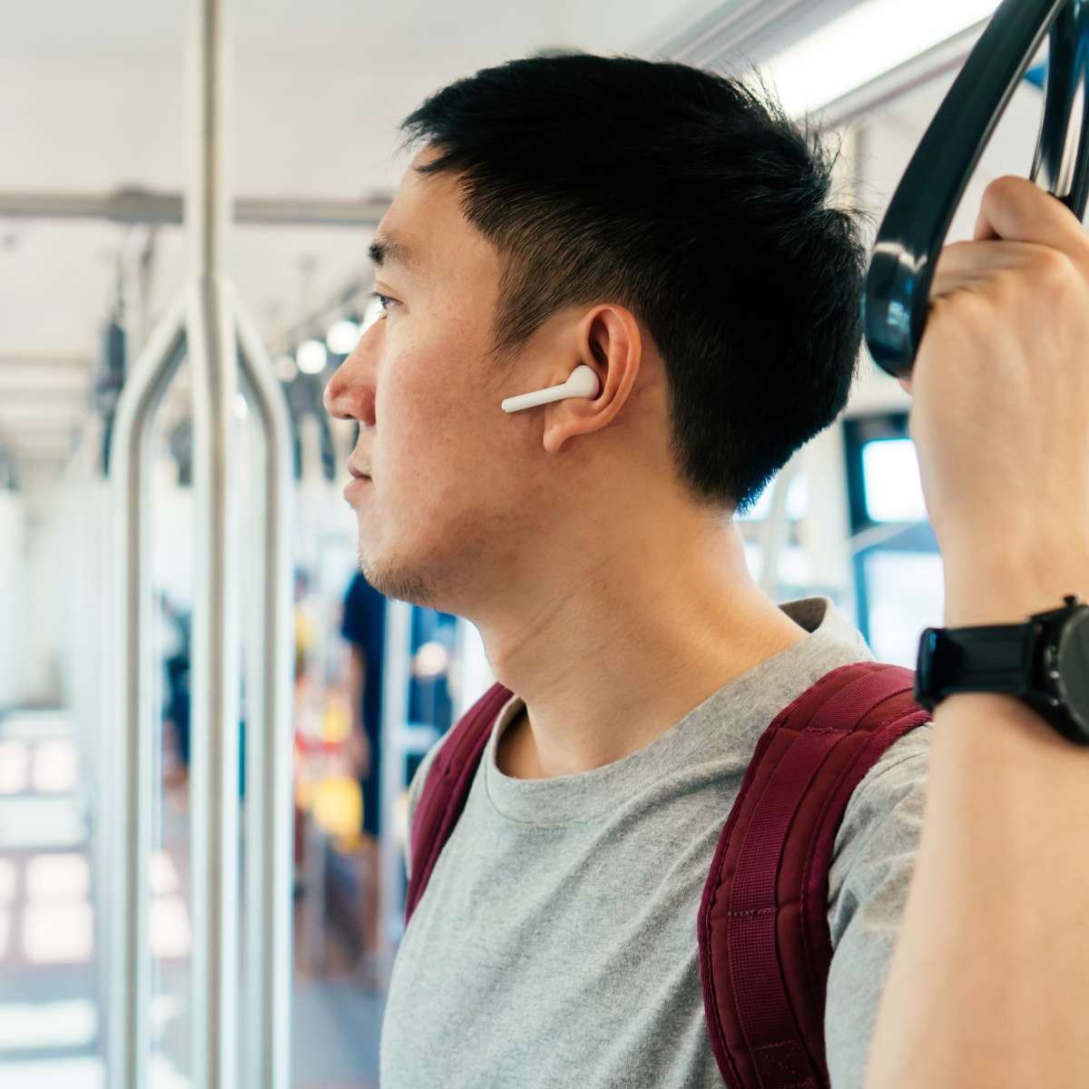 Wireless Earphones in use, collection of earbuds.